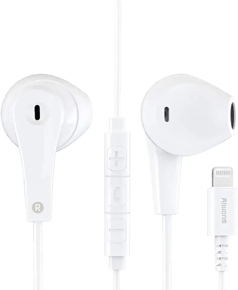 Lightning Kopfhörer mit Mikrofon für MFI Zertifiziert, Kopfhörer mit Anschluss bieten Lautstärkeregler kompatibles iPhone 12 11 X XS XR iPhone 8 7 Plus