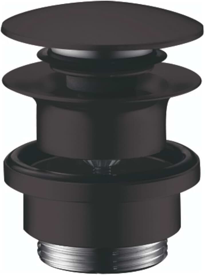 hansgrohe, Push-Open 1-1/4" Pop Up 3-inch Matte Black, 50100671 Sink Drain