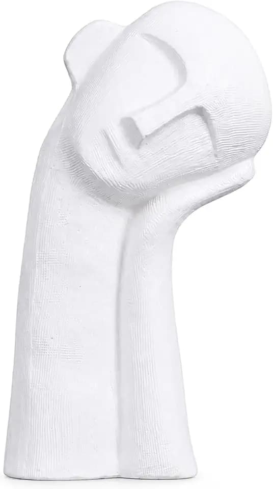 Abstract Head Sculpture Thinker Statue,White Ceramic Home Decor Ornament