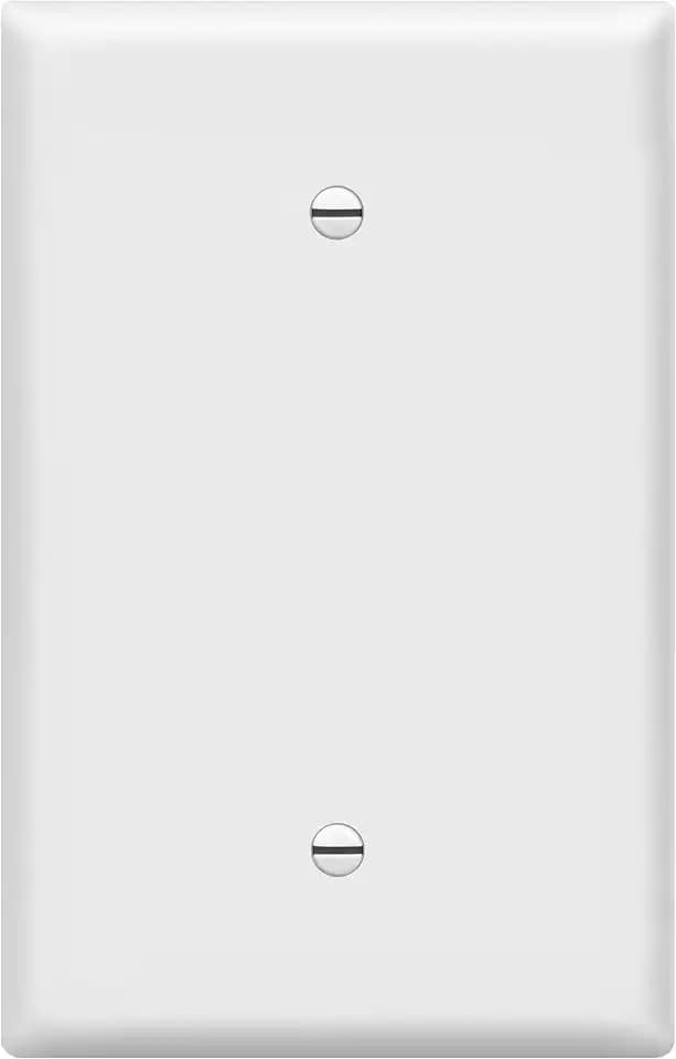 ENERLITES Blank Device Wall Plate, Jumbo Blank Covers, Over-Size 1-Gang 5.5" x 3.5", Unbreakable Polycarbonate Thermoplastic, 8801O-W, White