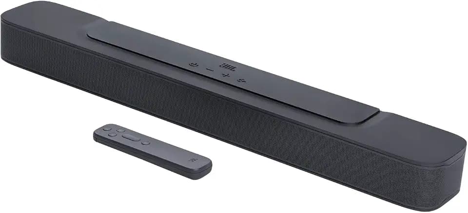 JBL SoundBar 2.0 All-in-One MK2 TV-Lautsprecher für Home-Entertainment-Soundsystem, schlankes und kompaktes Design mit JBL Surround Sound, Schwarz