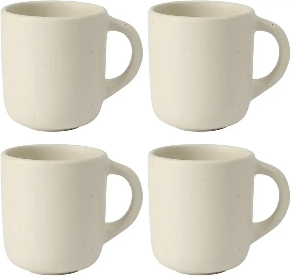 Bloomhouse - Two Time Oprah's Favorite Things Winner - Corsica Clay 4-Piece Mug Set – Sea Salt White Stoneware Coffee & Tea Cups, Durable Ceramic Drinkware