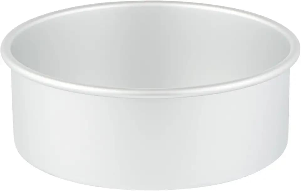 Restaurantware-Met Lux 8 x 3 Inch Straight-Sided Baking Tin, 1 Round Cake Pan - Oven-Ready, Freezable, Anodized Aluminum Round Baking Pan, Greaseproof, For Layer Birthday Cake