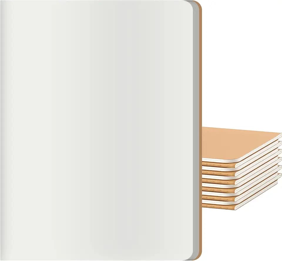 Large Blank Notebook Journals Bulk with Thick Plain Paper, 60 Pages, 8.5x11 inch, Sketchbook Composition Diary Subject Notebooks Planner for Students Office, Kraft Journal Set, 12 Pack