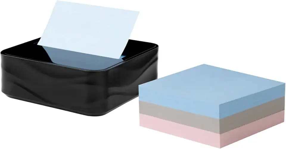 Post-it Note Dispenser, Black Wave Design, 1 Dispenser, 3 Pads