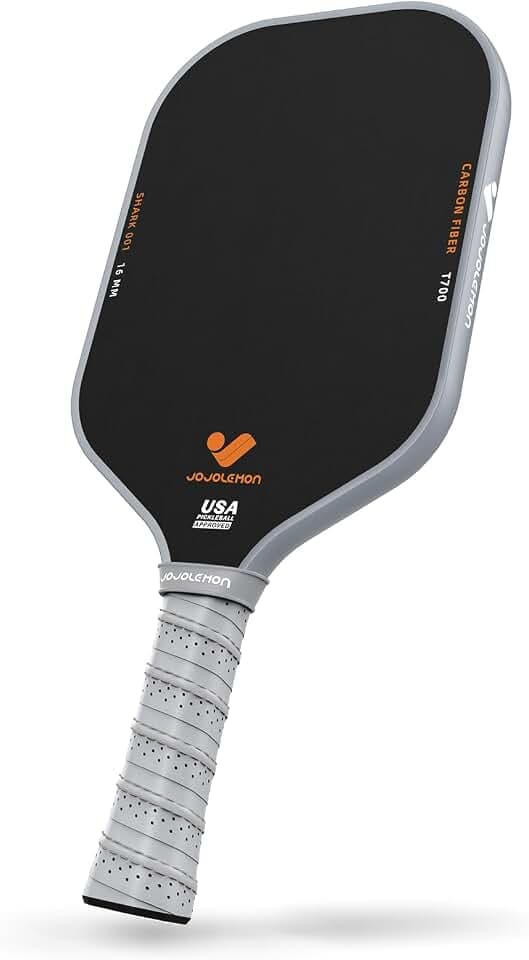 JOJOLEMON Pickleball Paddles, Carbon Fiber Pickleball Paddle with a 16mm Shark Power Polymer Core, The Pickleball Rackets Designed for Ultimate Spin & Consistency
