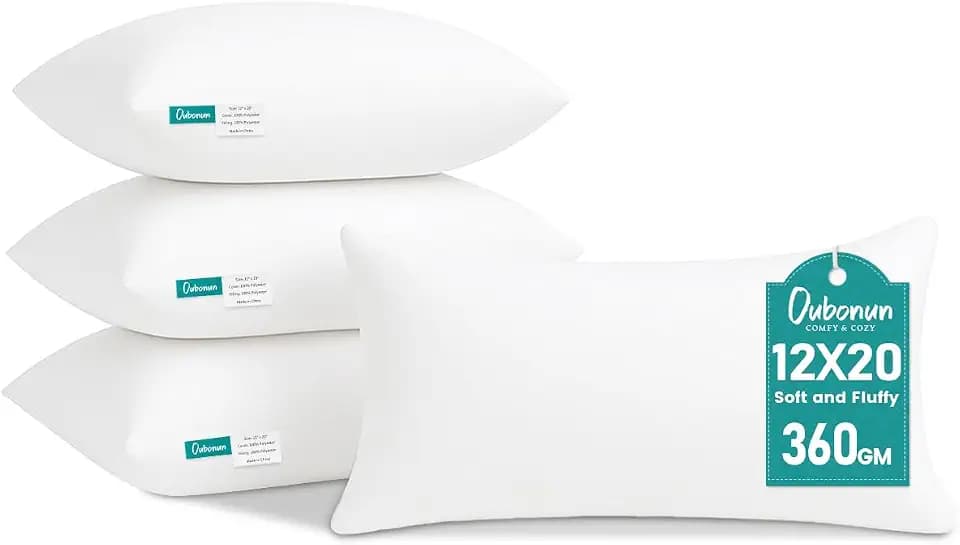 Oubonun 12 x 20 Throw Pillow Inserts Set of 4