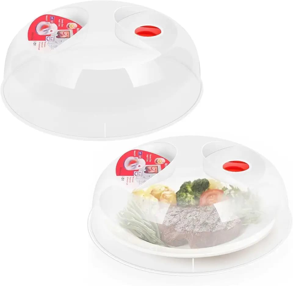 Flexzion Microwave Splatter Cover for Food, Vented 10 Inch, BPA-Free