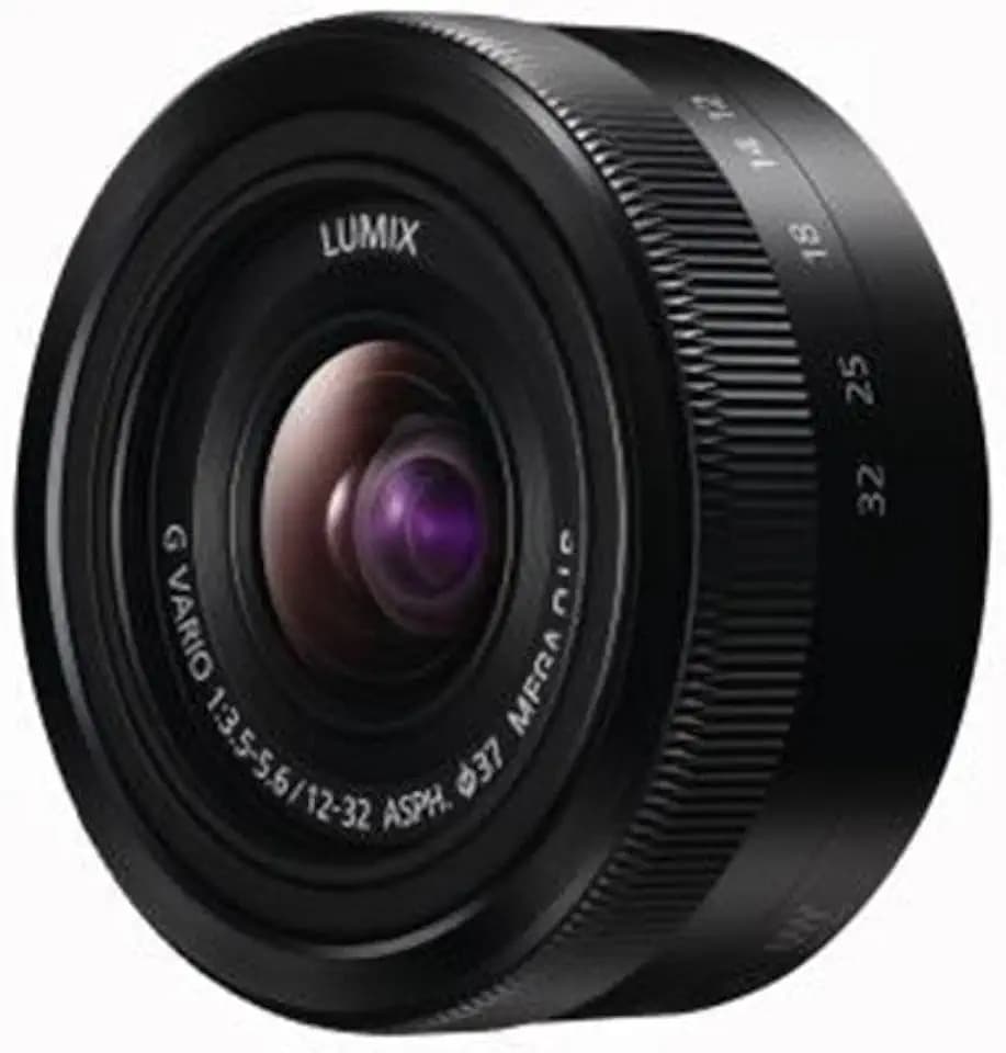 Panasonic H-FS12032E LUMIX G Vario Standardzoom 12-32 mm F3.5-5.6 ASPH. Objektiv (24-64 mm KB, O.I.S. Bildstabilisator) schwarz