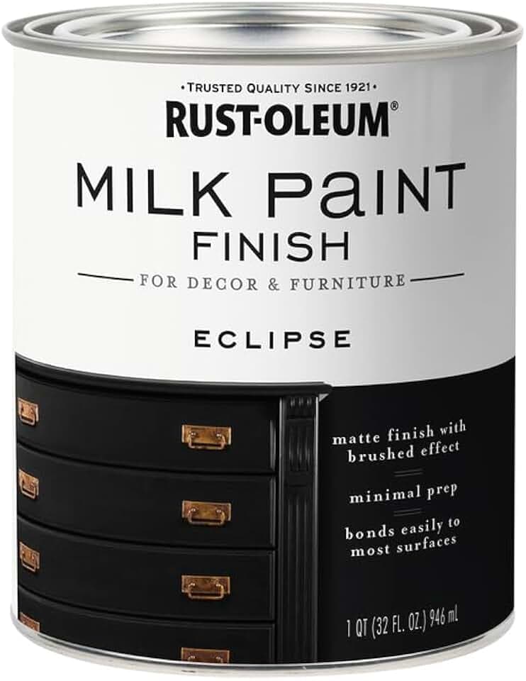 Rust-Oleum 331052-2PK Milk Paint Finish, Quart, Eclipse, 2 Pack