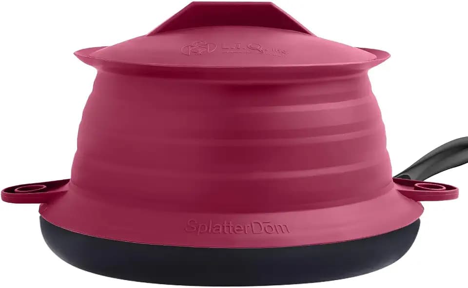 L.I.Q. Silicone Splatter Guard, Durable SplatterDom, Bordeaux, large