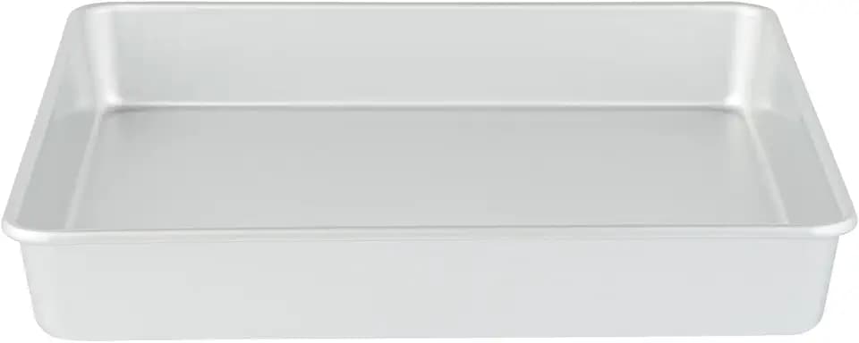 Restaurantware Aluminum Cake Pan - 12 x 12 x 2 Inch Durable Silver Square Baking Pan - Oven-Safe Straight-Sided Layered Dessert Pan for Professional Use