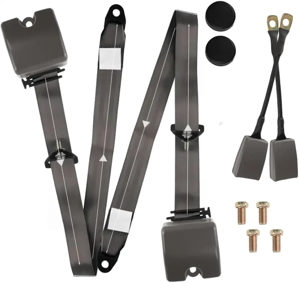 2 Pack 3 pt Pads Adjustable Retractable Straps Cover Universal Replacement Set for Golf Cart Go Kart,Club Golf Cart,Minivan Van,SUV,UTV, VR,Pickup,Truck for Modification Seatbelt Protective Covers Kit