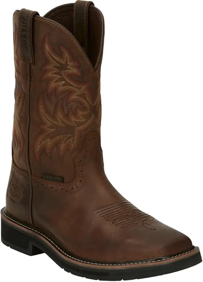 Justin Driller 11" Work Boot for Men - Durable Construction, Slip-Resistant Sole, Comfortable Fit