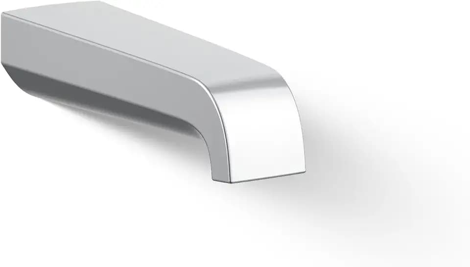 KOHLER K-30105-CP Pitch Wall-Mount Non-Diverter Bath Spout, Sleek Design, Corrosion Resistant, Polished Chrome