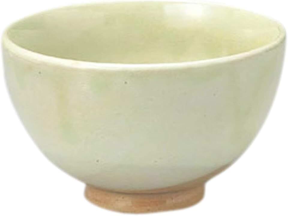 JapanBargain, Japanese Porcelain Matcha Bowl, Handcrafted Tea Ceremony Chawan, Zen-Style Green Tea Whisking Bowl, Made in Japan by Folk Artisans, Light Beige