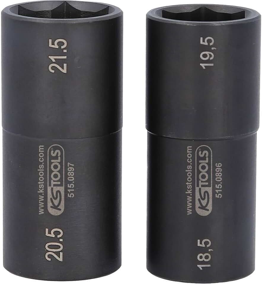 KS Tools 515.0895 1/2" Spezial-Alu-Felgen-Kraft-Stecknuss-Satz für Ford, 18,5/19,5/20,5/21,5 mm, 2-tlg