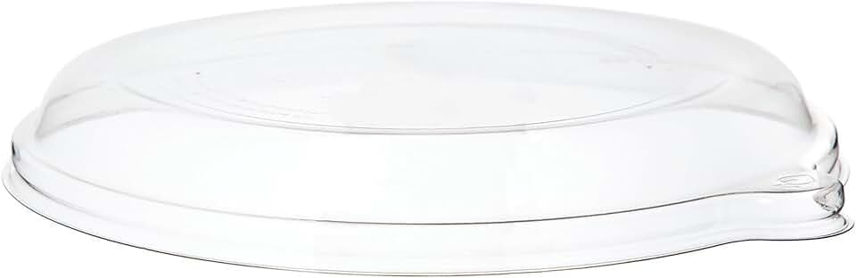 Eco-Products Recycled Round Shallow Bowl Lids, Case of 300, Fits 9" Shallow Bowl Plates, 100% Recycled PET From Plastic Bottles, Hot or Cold Foods, Clear For Visibility