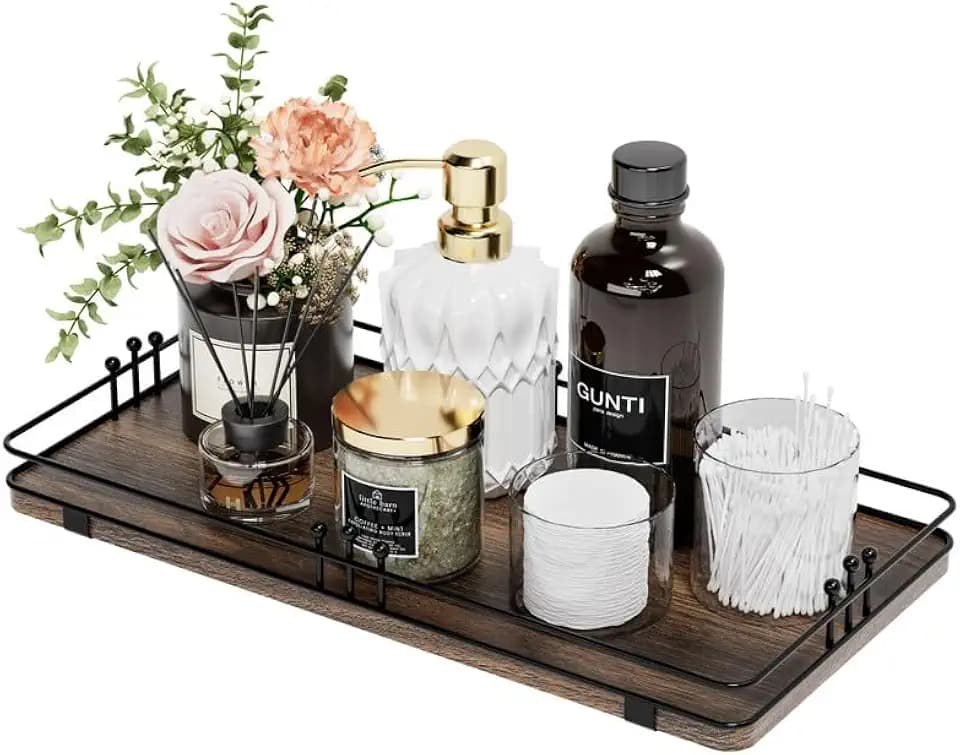 Toilet Paper Basket, Bathroom Tray for Countertop, 13"x 6.5"