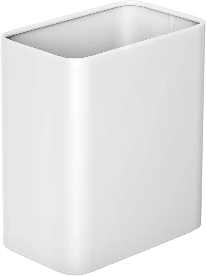 Cesun Small Bathroom Trash Can, 2.1 Gallons, Under Sink Wastebasket, White