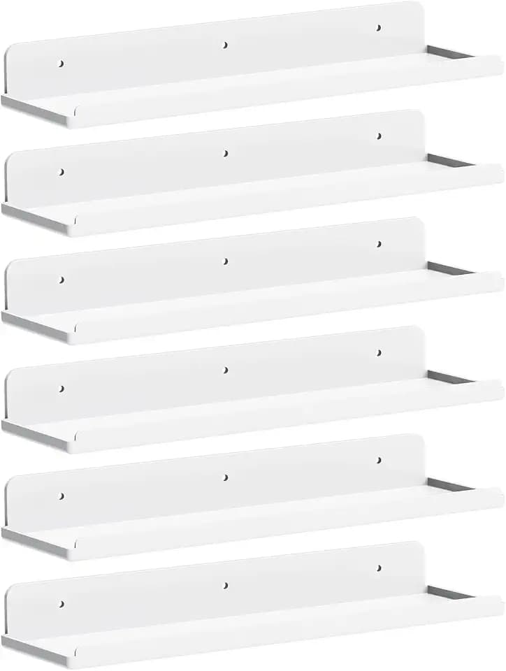 Lifewit Acrylic Floating Shelves for Wall 14" White, 6 Pack