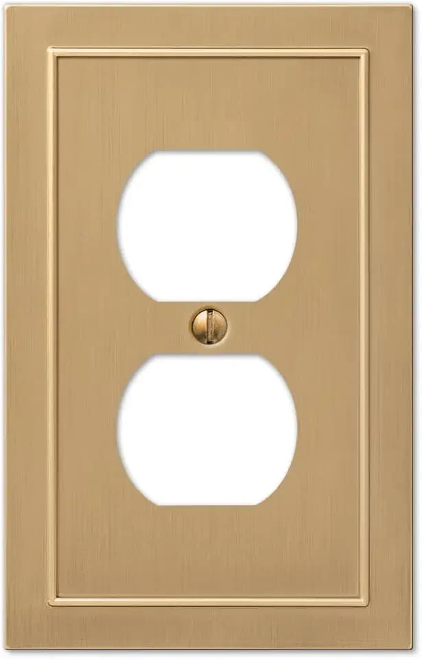 Amerelle 57DBZ Bethany Wallplate, 1 Duplex, Cast Metal, Brushed Bronze, 1-Pack