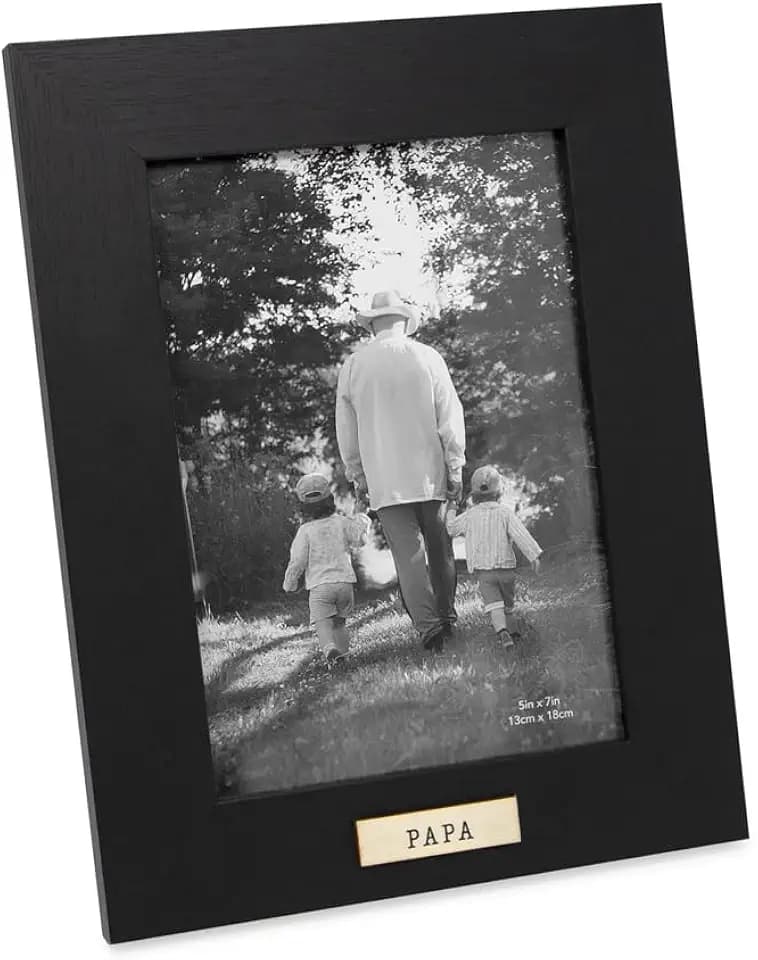 Isaac Jacobs 5x7 Black Wood Sentiments Papa Picture Frame, Vertical
