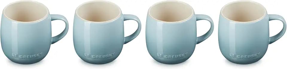 Le Creuset Stoneware Set of 4 Heritage Mugs, 13 oz. each, Sea Salt