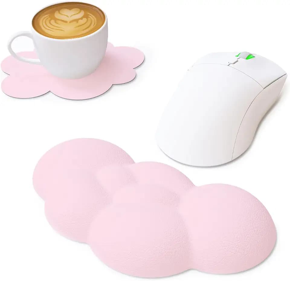 ZIYOU LANG Glatte, superfeine Maus-Handgelenkauflage aus Memory-Schaum mit Untersetzer, rutschfeste Gel-Unterseite, Computer-Armlehne, Arm-Handgelenkauflage, Mauspad für Schreibtisch, Laptop, Computer