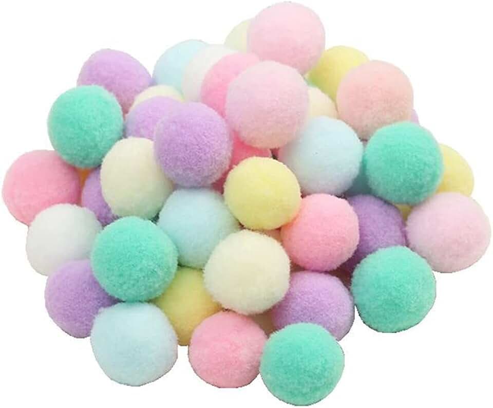 100pcs 1 inch Mix Colorful Craft Pom Poms Balls for Hobby Supplies and DIY Creative Crafts, Party Decorations
