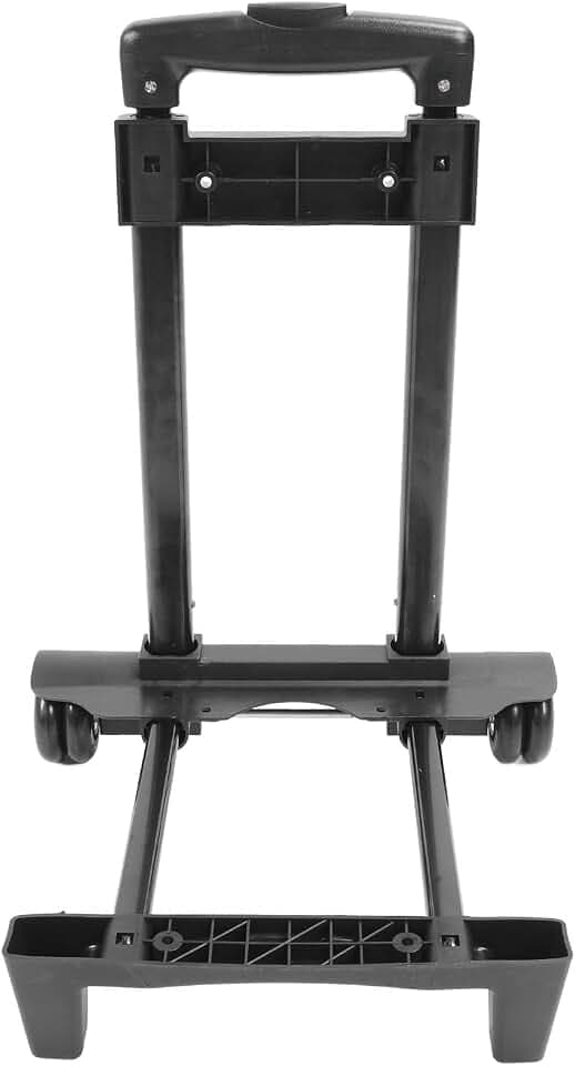 Dolly Cart with Wheels, Upgrade Labor Saving Folding Hand Truck, Heavy Duty Iron, Black, Compact, Modern, 110 Pounds Capacity, 4 Wheels, For Moving Furniture & Warehouse