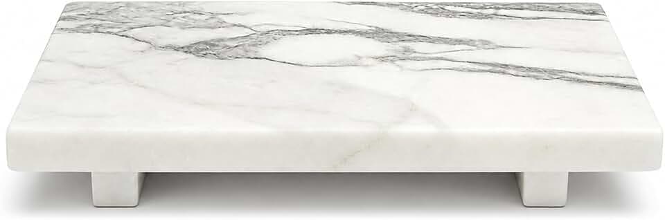 White Marble Pedestal Stand for Vanity & Bathroom