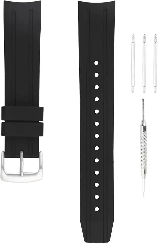 Rubber Watch Band Compatible for 23mm Citizen E168 BN0085-01E BJ2110 BJ2115-07E BJ2117 Strap Replacement for men and women wirst watchband, Black