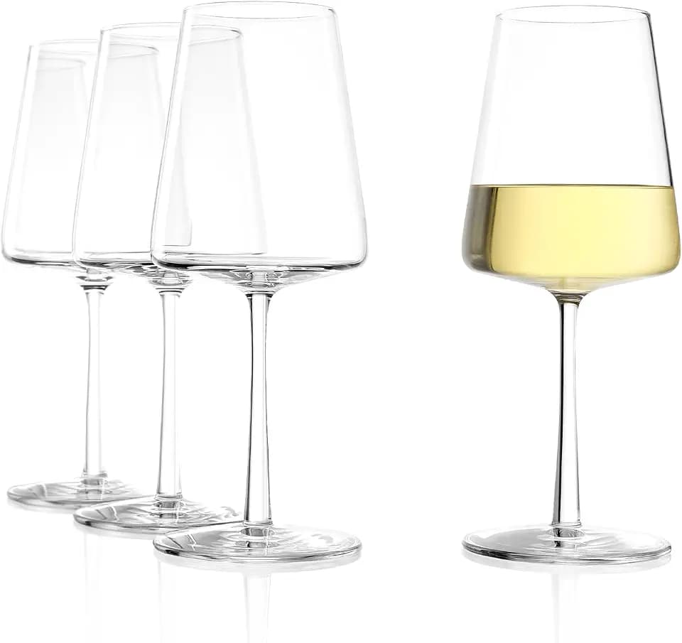 Stölzle Lausitz Power White Wine Glasses Crystal 13.5 oz, Set Of 4