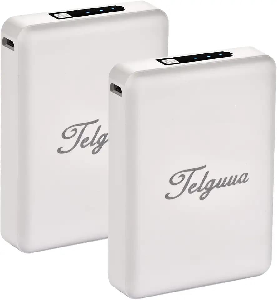 Telguua Rechargeable Battery Pack/Power Bank Ersatz-Akkupack für Beheizbare Handschuhe, 5500mAh Ersatzakku mit großer Kapazität und Doppelladegerät für elektrisch beheizte Handschuhe, 2 Stück