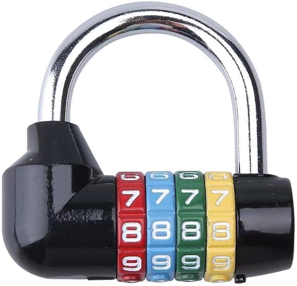 Rainbow Combination Lock for Locker 4 Digit,Waterproof Padlock for lockers, Bag, School, Toolbox, Gate, Case, Outdoor, Hasp Storage (Black)