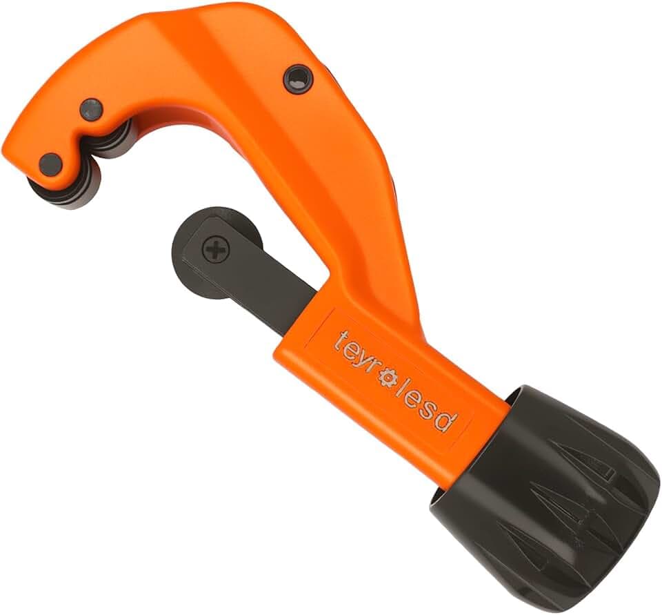Pipe Cutter Tool 1/8" to 1-1/4" (3-32mm) Heavy Duty Metal Pipe Cutter With Deburring Tool - Orange Handheld Tube Cutter for Copper, Aluminum, Stainless Steel - Plumbing HVAC Automotive DIY