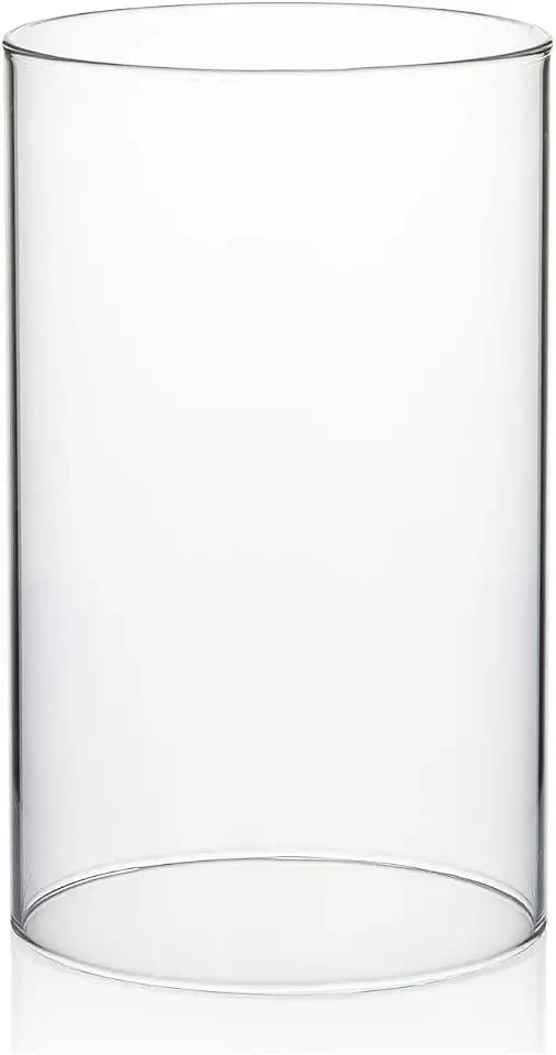 WGVI Clear Hurricane Candleholder,Glass Chimney for Candle Open Ended, Chimney Tube of Sizes in Various for Choice, 4.7" Wide x 8" Tall