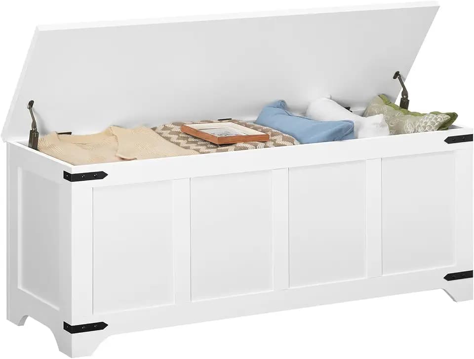 MAHANCRIS 47.2" Storage Chest Extra Large, Toy Box with 2 Safety Hinges