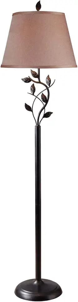 Kenroy Home Ashlen Floor Lamp with Oil Rubbed Bronze Finish, Rustic Style, 58.75" Height, 15" Width, 15" Depth