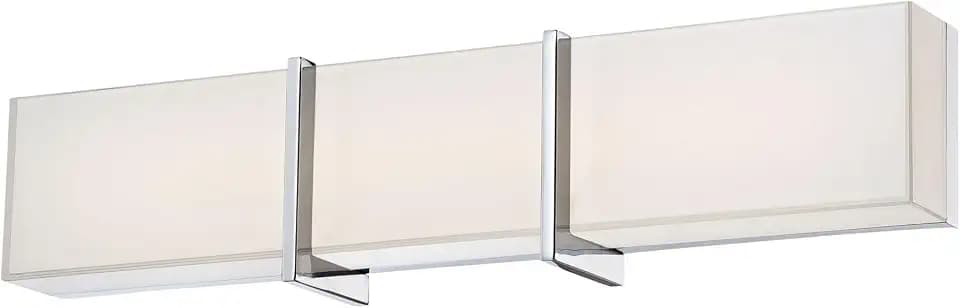 Minka Lavery 2922-77-L High Rise LED Vanity Bath Light, 1-Light, 37 Total Watts, 24.25-in H x 5.5-in W, Chrome