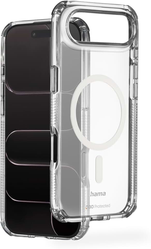 Hama Handyhülle Extreme Protect für iPhone Air und MagSafe (D3O Bumper, stoßfest, sturzsicher, bruchsicher, durchsichtige iPhone Hülle ohne Vergilben, magnetisches Case für induktives Laden)