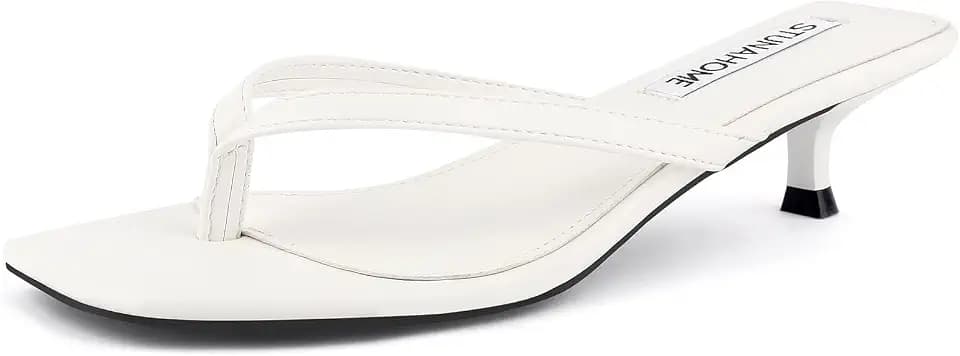 STUNAHOME Kitten Heel Thong Sandals Women Comfort Toe Flip Flops