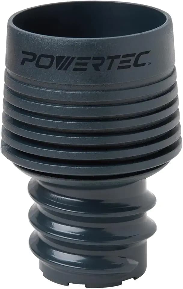 POWERTEC Threaded Coupler Adapter for POWERTEC Power Tool Vacuum Hose Kit, Tapered Reducer for 2-1/2" to 2-1/4" ID Dust Hose/Port to 1-1/2" ID or 1-1/4" OD Hose, Connecting Shop Vacuum & Table Saw