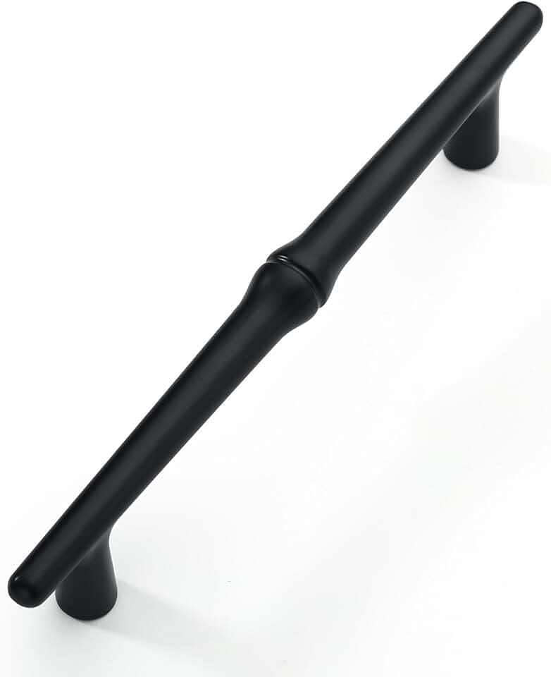 FURNIWARE 10 Stück Möbelgriff, 128 mm Bohrlochabstand Schubladengriff Matt Schwarz Schrankgriffe, Schubladengriffe für Türen, Küchen, Truhen, Kommoden, Schränke