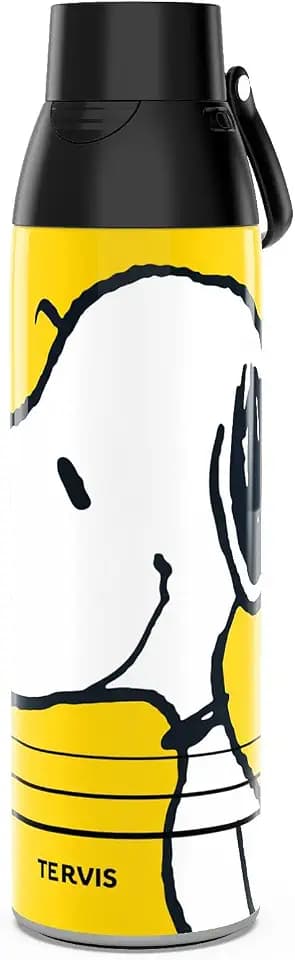Tervis Venture Water Bottle Peanuts - Snoopy Maxiumus Triple Insulated Tumbler Travel Cup Keeps Drinks Cold & Hot, 26oz, Stainless Steel