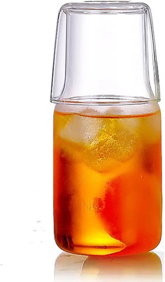 12oz/360ml Small Bedside Water Carafe Set with Tumbler Glass, Clear