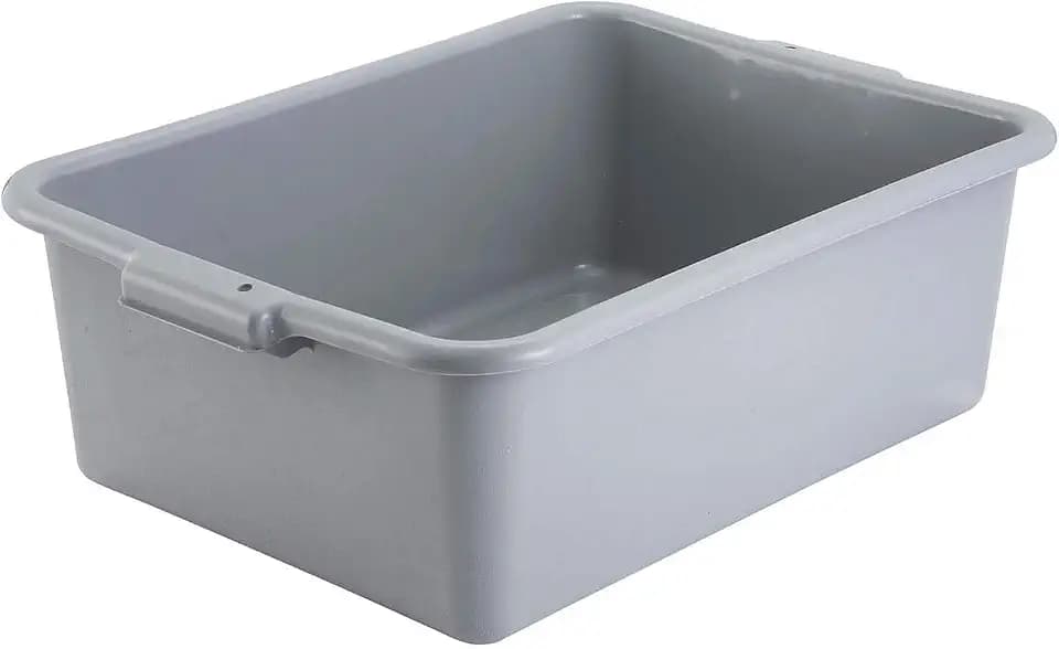 Winco 7" Gray Bus Box Dish Tub for Restaurants