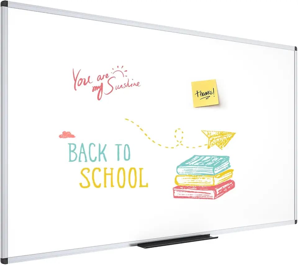 VIZ-PRO Large Dry Erase Board/Wall Mounted Whiteboard, 60 x 36 Inches