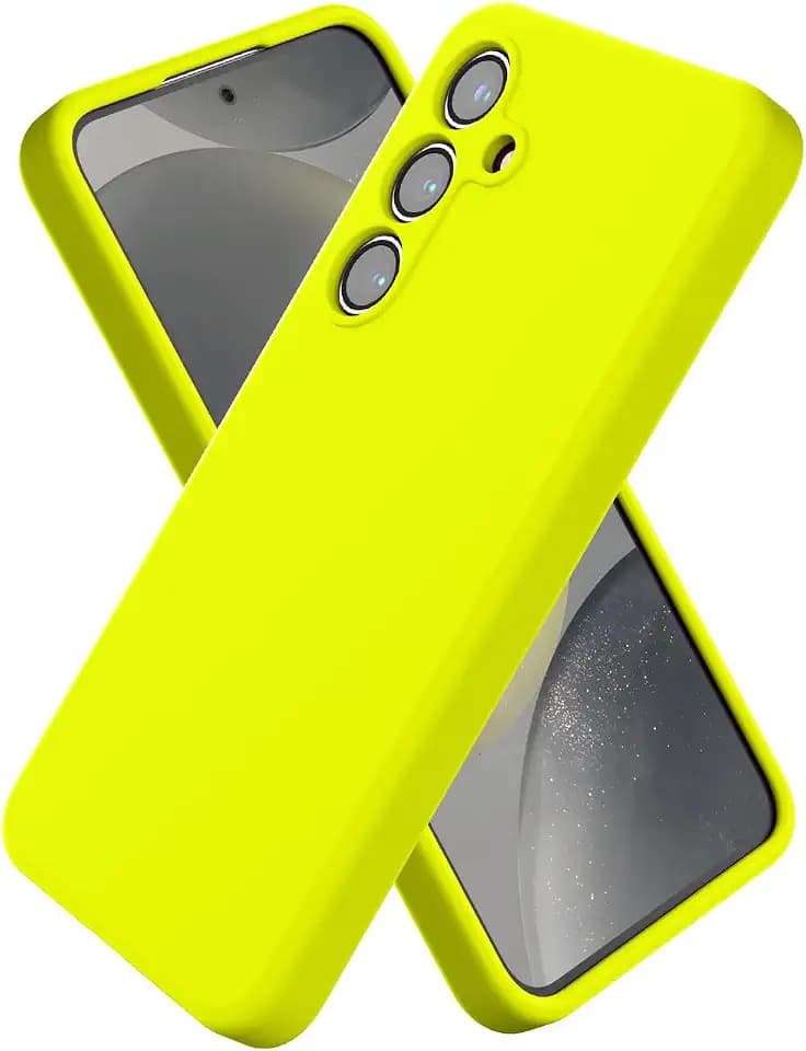 CUZMIGO Liquid Silicone Case for Samsung Galaxy S24, Neon Yellow